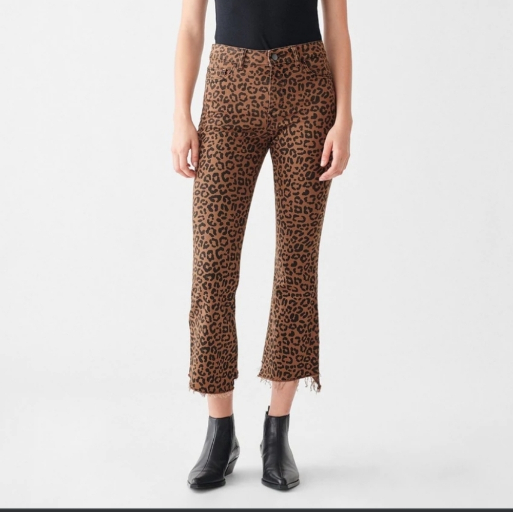 DL1961 Edit Jaguar print jeans Bridget Cropped High Rise Size 25